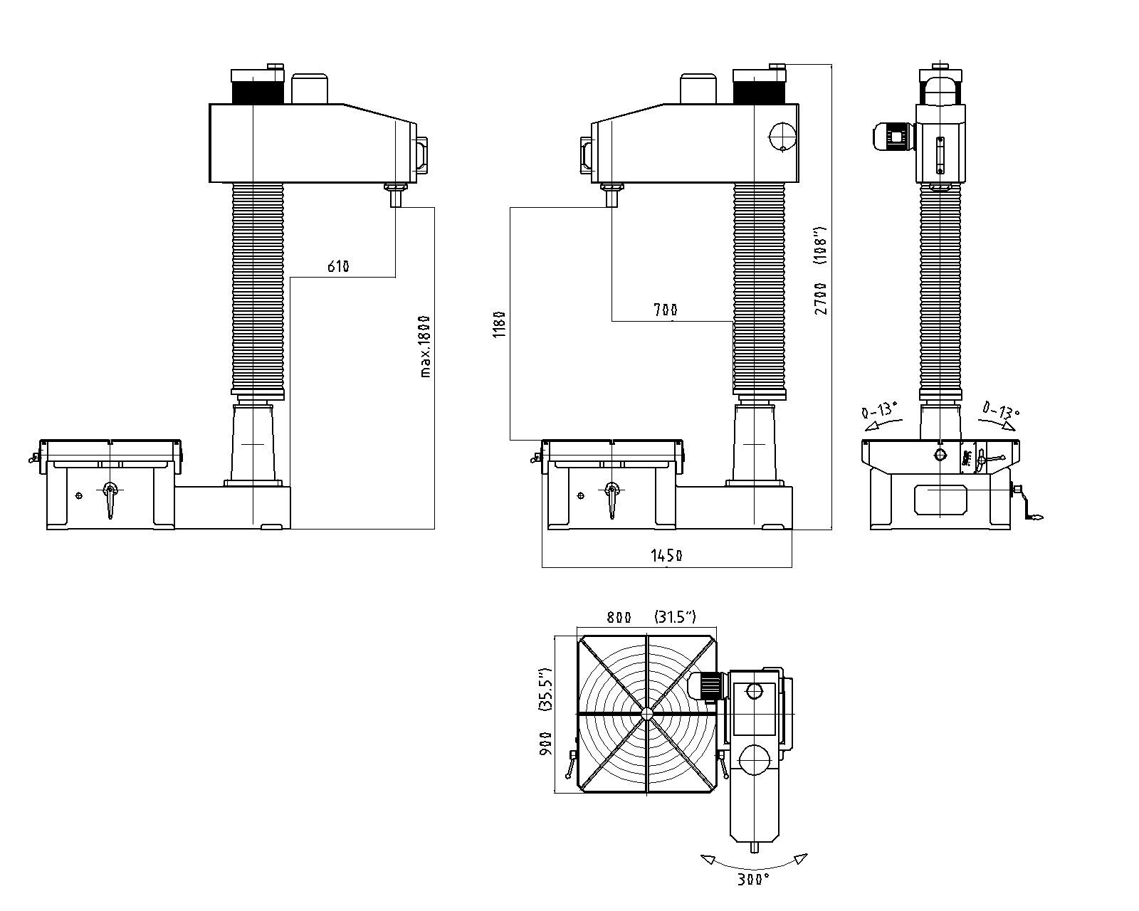 Габаритные размеры unigrind STM800E Габаритные размеры unigrind STM800E